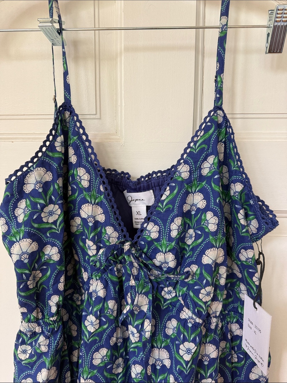 Japna Blue Floral Spaghetti-Strap Dress - Picture 3 of 7